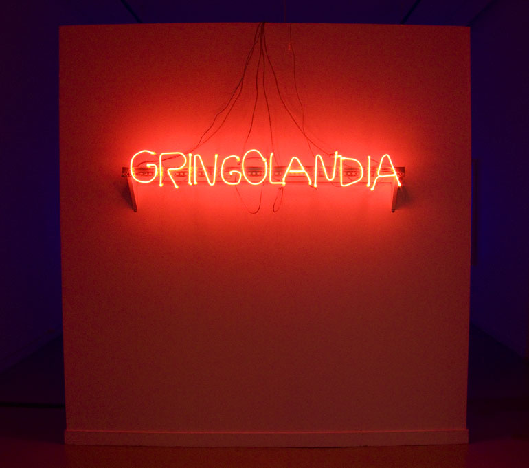 Gringolandia neon light text